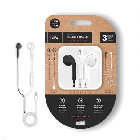 auriculares intraurales con cable y micrófono eartech-bw be-original-jack 3,5 mm