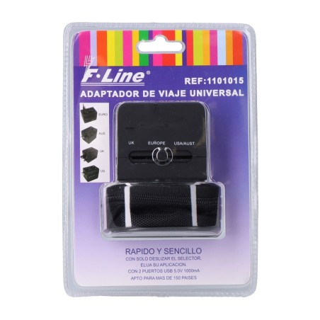 adaptador de enchufe de viaje universal con 2 puertos usb eu/uk/usa/aus 5 v 1000 ma 60 mm