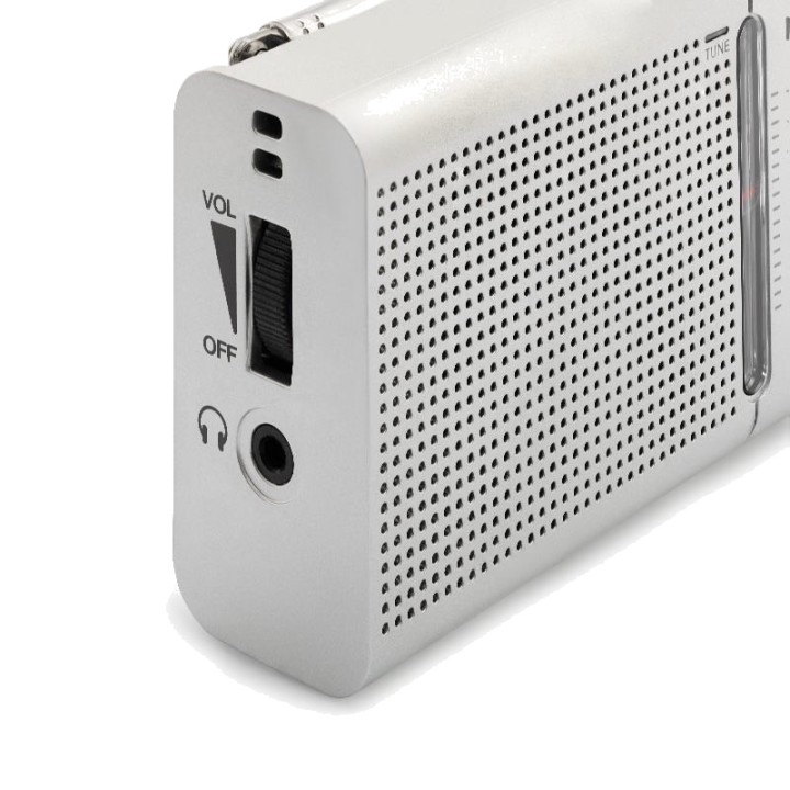 DAEWOO Radio portátil analógica con altavoz y auriculares