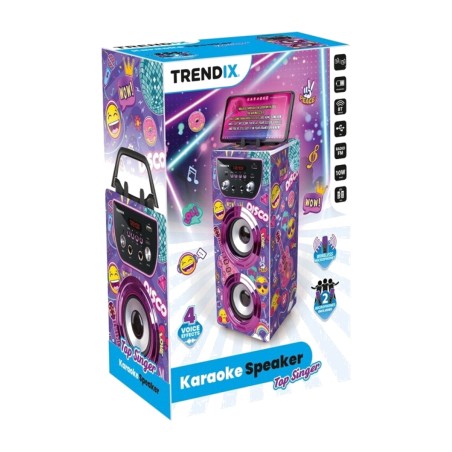 altoparlante karaoke portatile con 2 microfoni e radio top-singer
