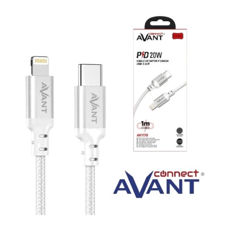 cable trenzado de carga rápida de usb-c a lightning 20 w 1 m