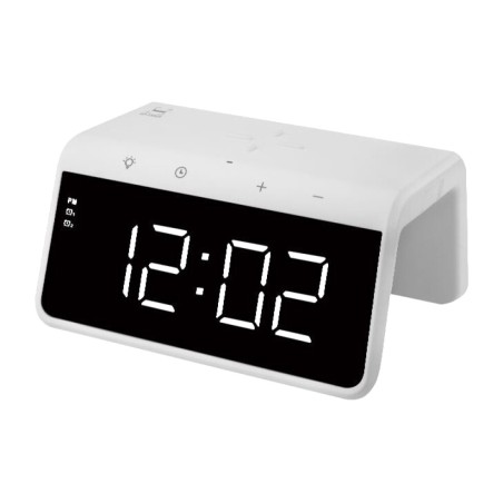 led digital alarm clock with wireless charger qi 10 w