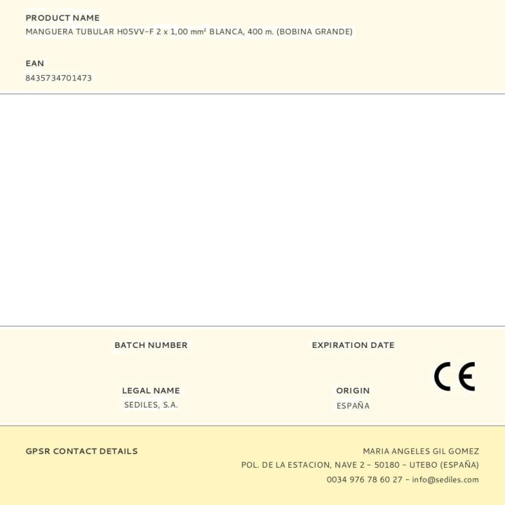 SEDILES Runde elektrische Leitung auf Spule H05VV-F 300/500V