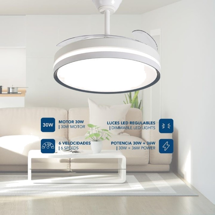 DAEWOO Ventilatore da soffitto con luce LED e pale