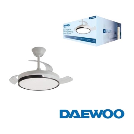 ceiling fan with led light and retractable blades 91 cm