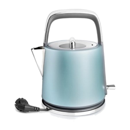 bollitore elettrico deluxe blu in acciaio inox con base girevole