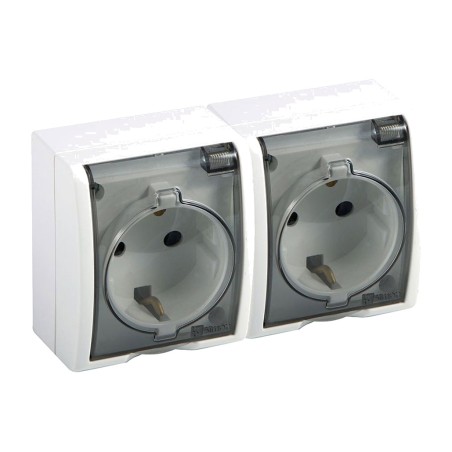aufputz-steckdose mit abdeckung aquarius-schuko 2p+t 16 a 250 v ip54