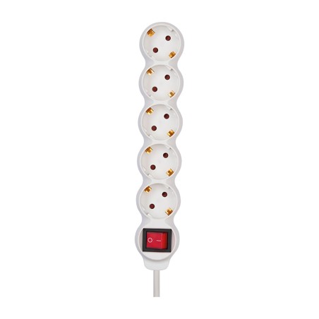 listwa wielogniazdowa z 5 gniazdami i wyłącznikiem basic line h05vv-f 3g1,5 mm2 16 a 250 v 1,5 m