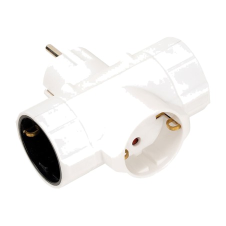 trojni adapter schuko s stranskim izhodom 2p+t 16 a 250 v