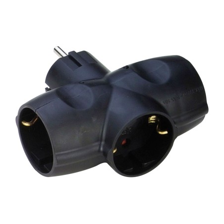trojni adapter schuko s stranskim izhodom 2p+t 16 a 250 v