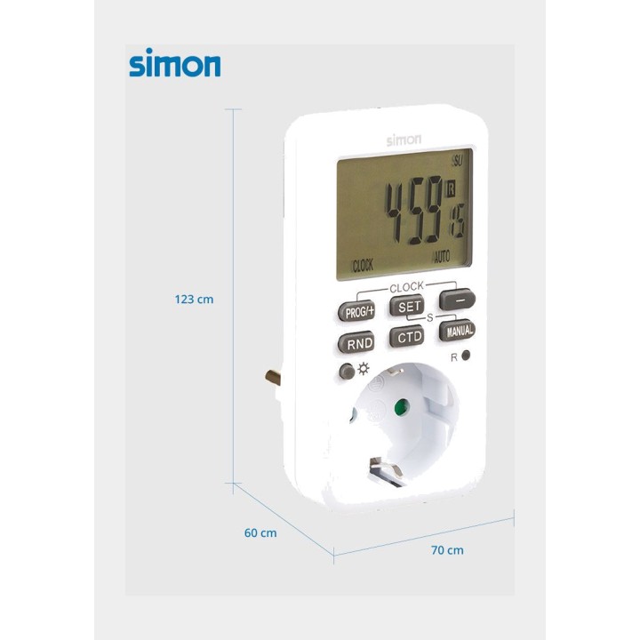 SIMON Programmateur numérique hebdomadaire 3600 W 16 A 03025