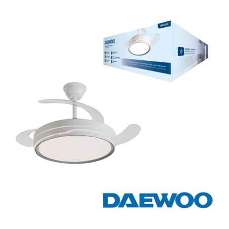 ventilatore da soffitto con luce led e pale retrattili 106 cm