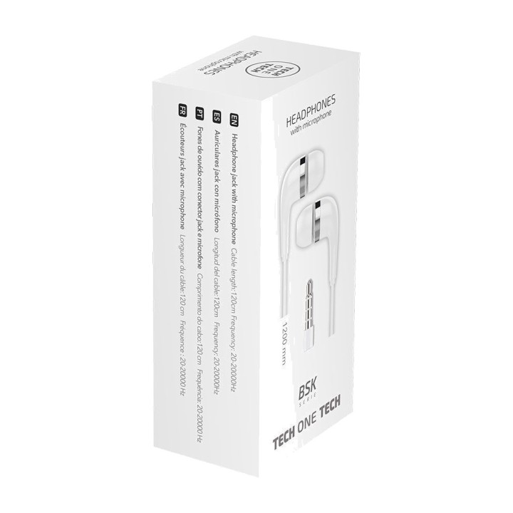TECH ONE Trådbundna hörlurar med mikrofon BSK-JACK 3,5 MM