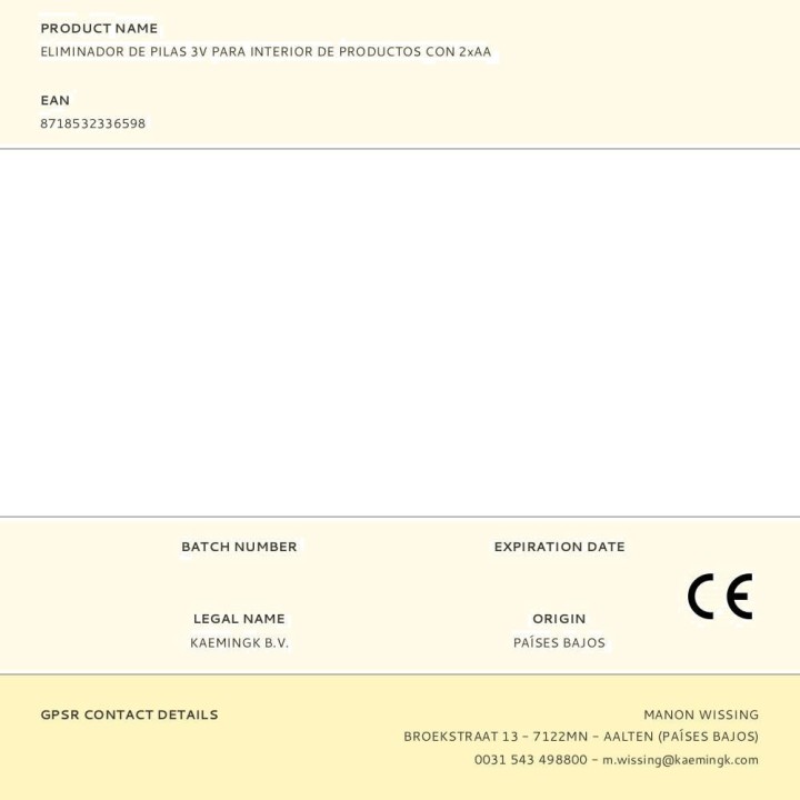 LUMINEO Eliminatore di batterie per interni 3 V 2XAA 71938