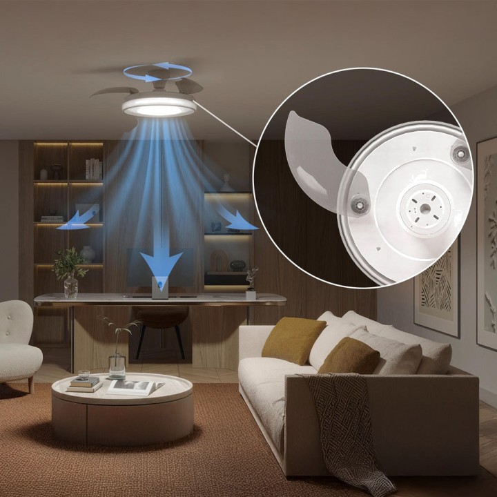 PHILIPS Ceiling fan with dimmable LED light, retractable