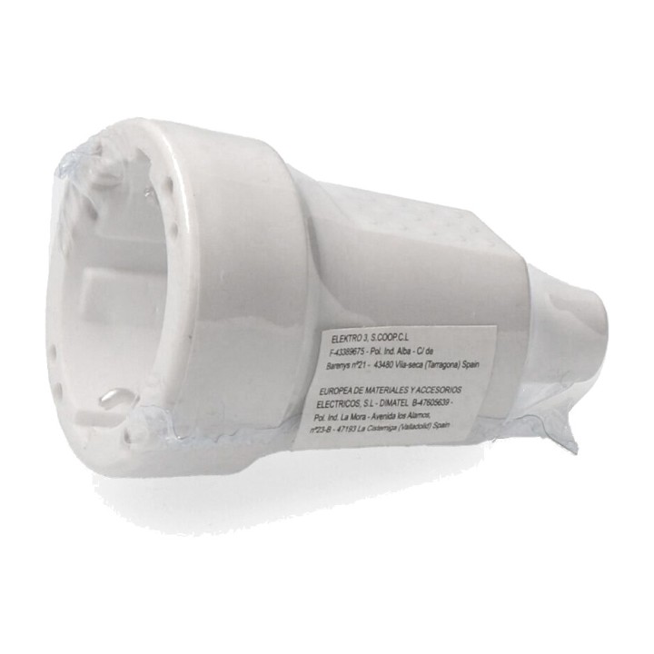 EDM Rubber inline socket with side earth connection 10/16 A