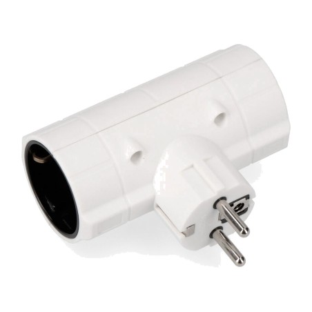 economy double schuko adapter 2p+t 16 a 250 v 4,8 mm