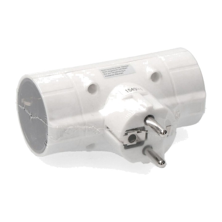 EDM Billig dubbel schuko-adapter 2P+T 16 A 250 V 4,8 MM