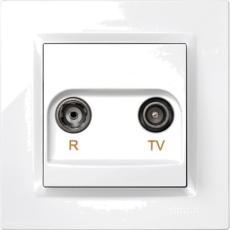presa tv passante con placca serie-10 ip20