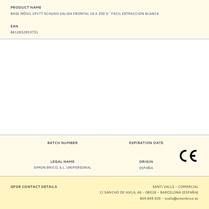 SIMON Przenośne gniazdo Schuko z wyjściem czołowym i łatwym