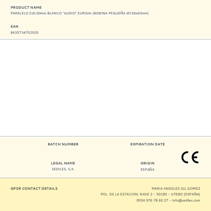 SEDILES Câble audio parallèle au mètre SPEAKER-WIRE (100UD)