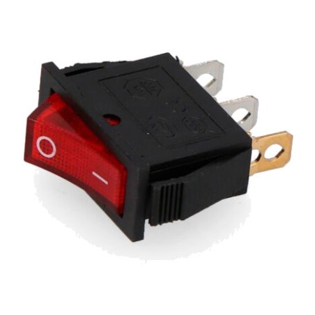 interrupteur lumineux étroit avec voyant rouge pour montage sur panneau 15 a 250 v