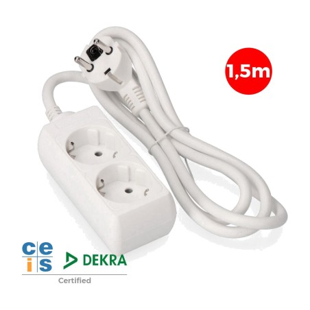 multipresa schuko a 2 prese h05vv-f 3g1,5 mm2 16 a 250 v 3680 w