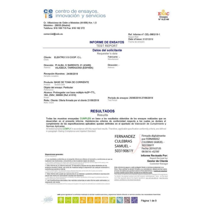 EDM Monipistorasia, 5 Schuko-pistorasiaa H05VV-F 3G1,5 MM2