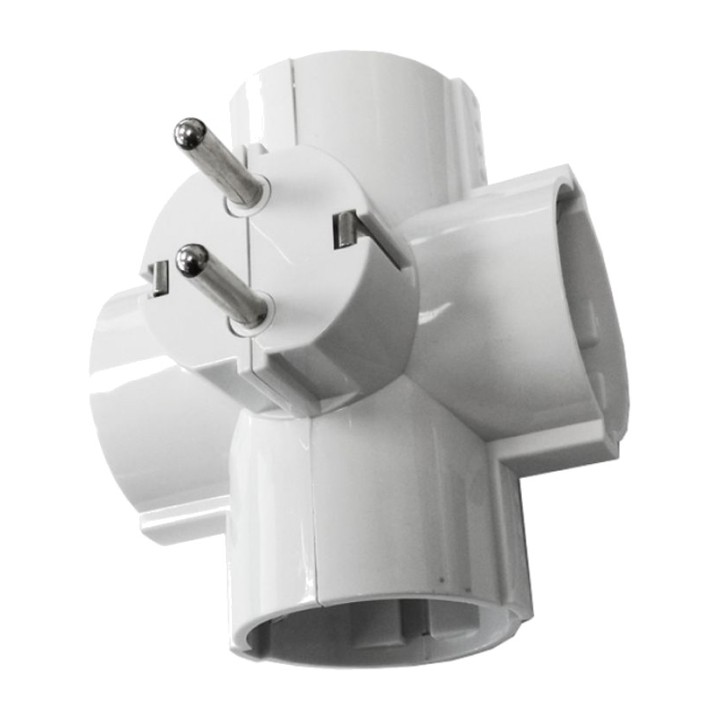 EDM Adapter s 4 vtičnicami Schuko in stranskim vhodom 2P+T