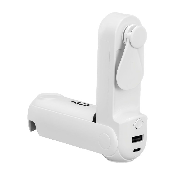 EDM Ventilador de mano plegable con linterna, powerbank y