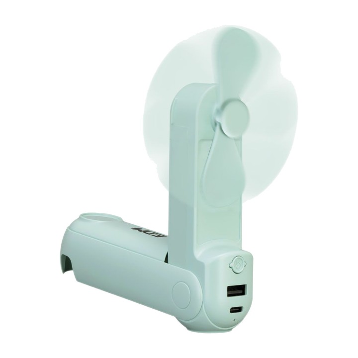 EDM Ventilateur portable pliable avec lampe torche, batterie