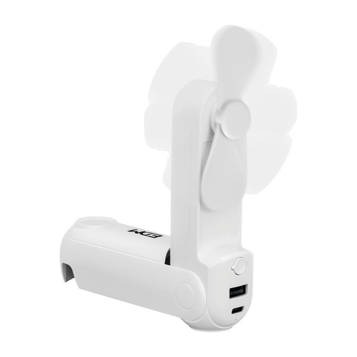 EDM Foldable handheld fan with flashlight, power bank and