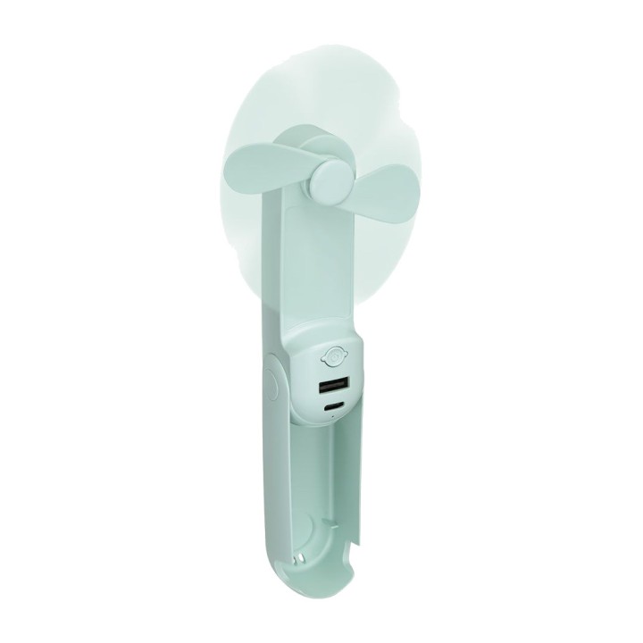EDM Ventilateur portable pliable avec lampe torche, batterie