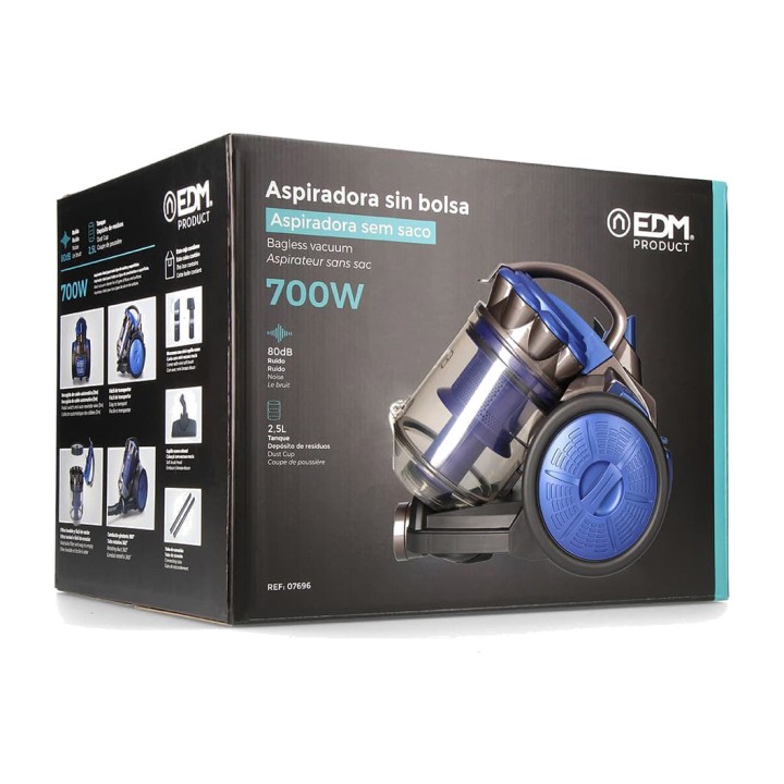 EDM Monisyklonimuri ilman pussia 700 W 2,5 L 07696