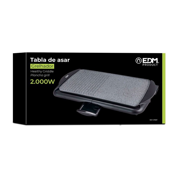EDM Planxa de rostir elèctrica amb efecte pedra 2000 W