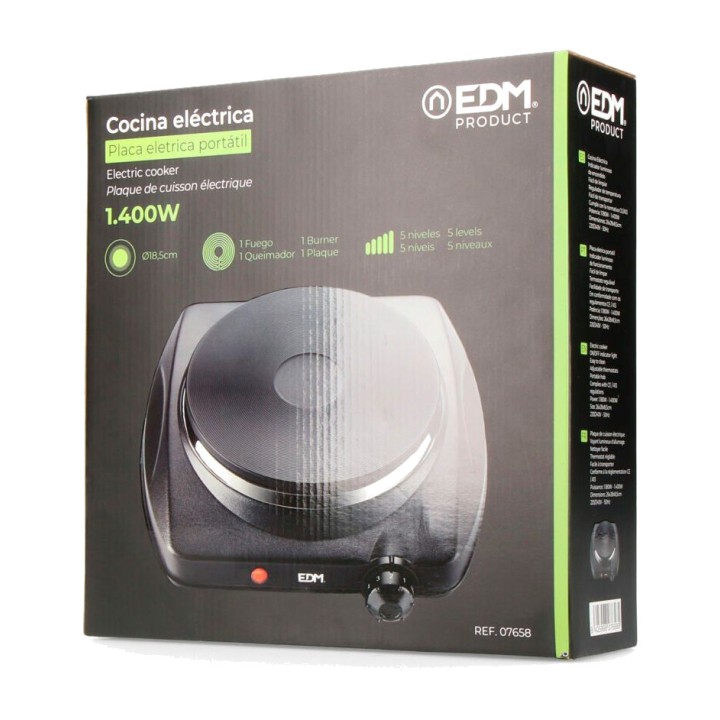 EDM Cuina elèctrica d'1 foc 1400 W 07658