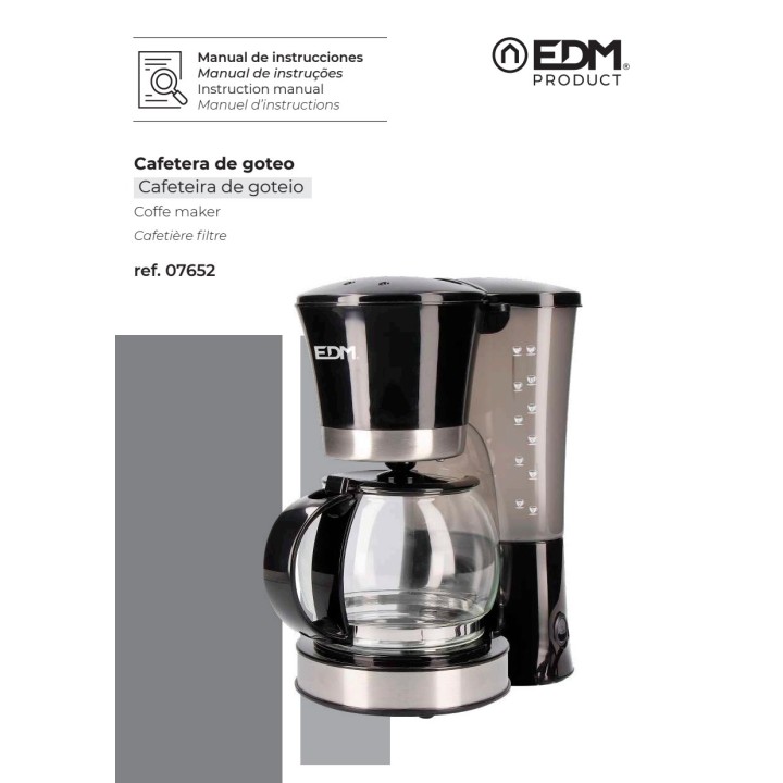 EDM Drypkaffemaskine med anti-dryppfunktion til 12 kopper