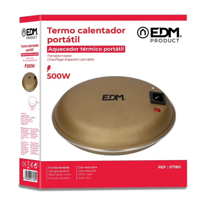EDM Φορητός θερμαντήρας με θήκη 500 W 20 CM 07180