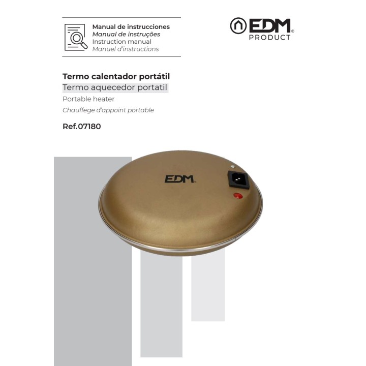 EDM Φορητός θερμαντήρας με θήκη 500 W 20 CM 07180