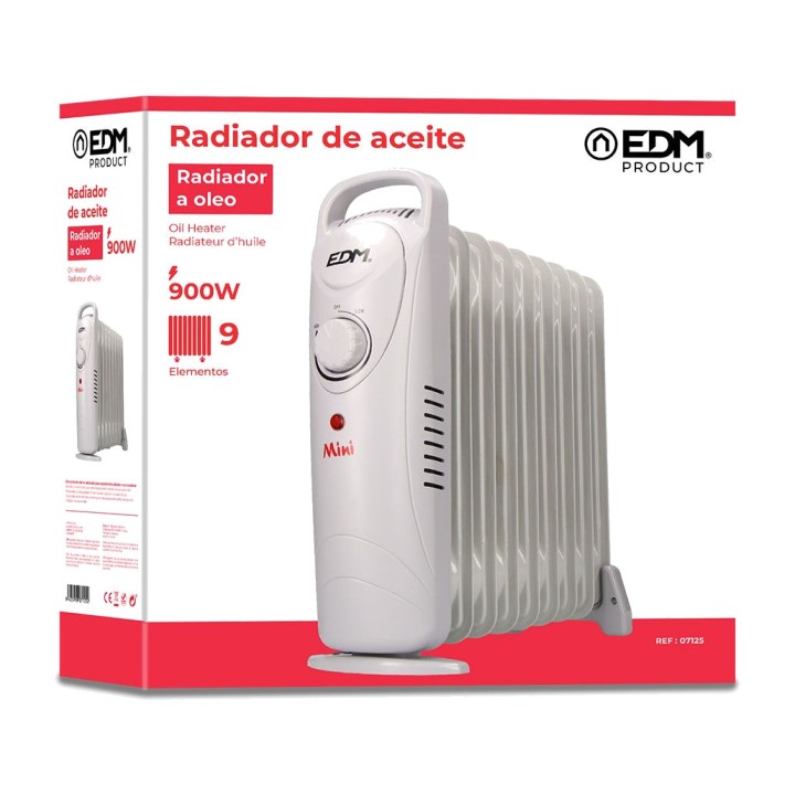 EDM Olejový radiátor s 9 články JUNIOR-900W 37 CM 07125