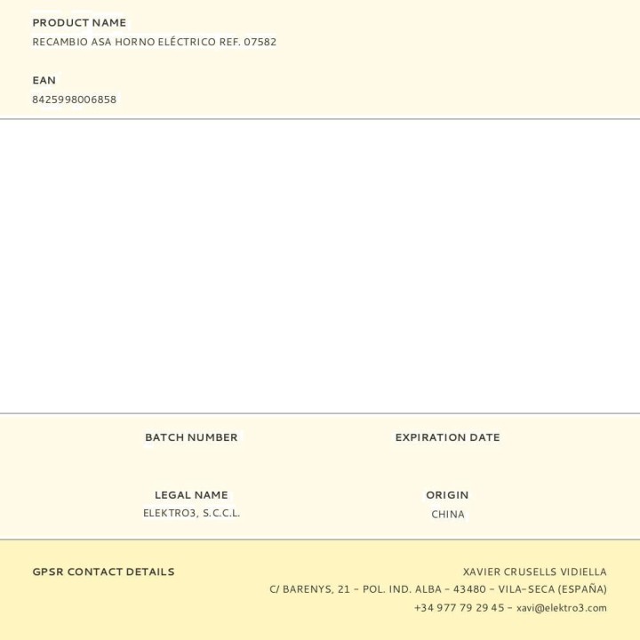 EDM Pega para forno 07582 00685
