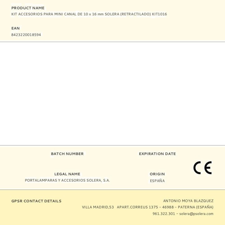 SOLERA Kit d’accessoris per a minicanal PVC-TRUNKING-SET