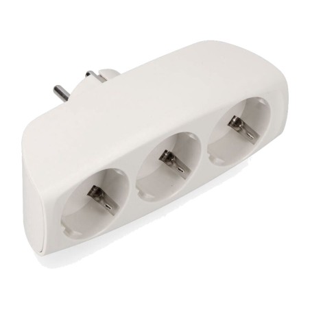 triple schuko adapter with front input 2p+t 16 a 250 v