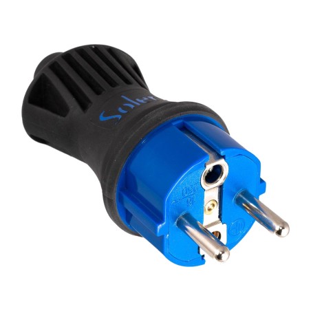 clavija schuko con sujetacables abatible y doble toma de tierra ip44 16 a 250 v ø4,8 mm
