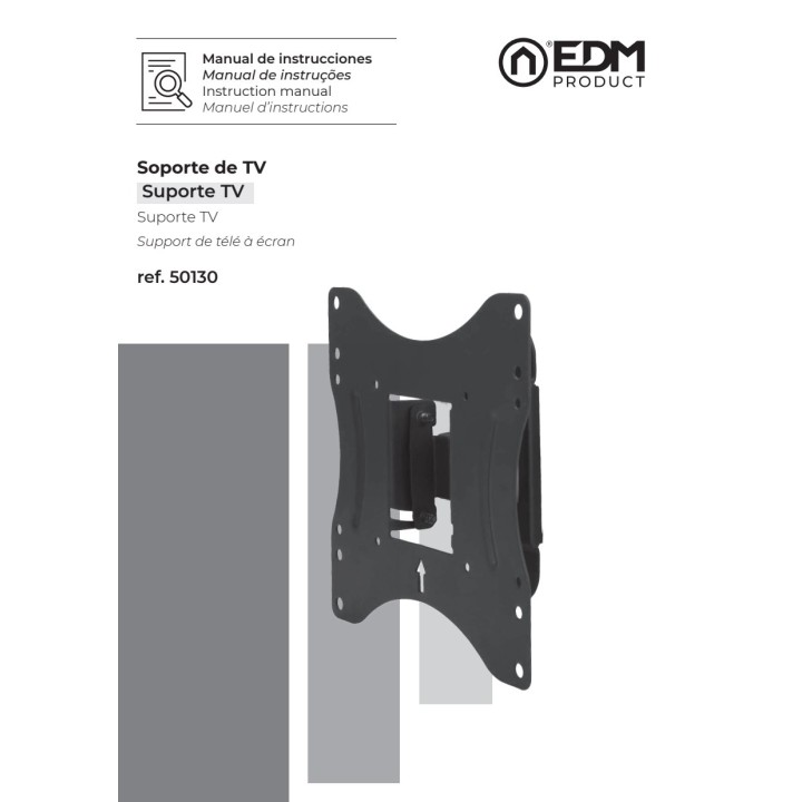 EDM Vridbart väggfäste för TV 10-42 PULG 25 KG 50130