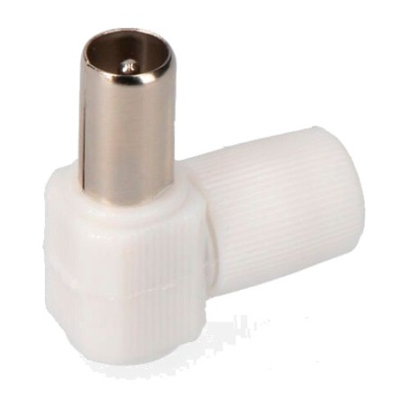clavilla mascle angular per a cable coaxial de tv 9,5 mm