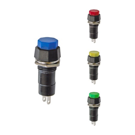 pulsador con base hexagonal 1 a 250 v 15x14mm