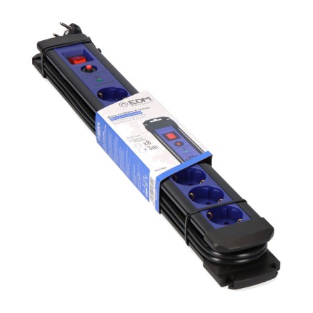 base múltiple de 8 preses schuko amb interruptor i protector contra sobretensions 3 m h05vv-f 3g1,5 mm2 16 a 250 v