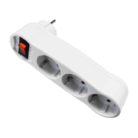 adaptador triple schuko amb interruptor il·luminat 2p+t 16 a 250 v