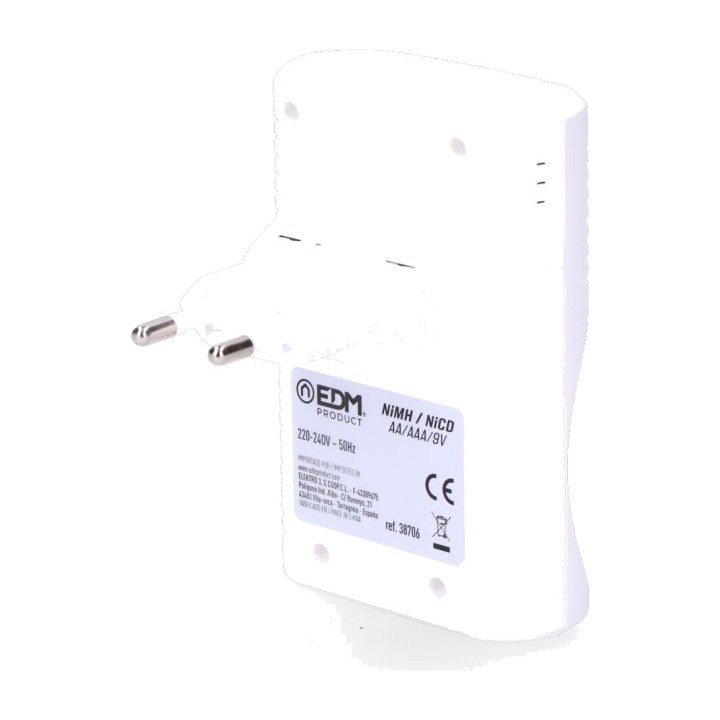 EDM Újratölthető elemtöltő 4 helyhez AA/AAA/9V 220-240V 50